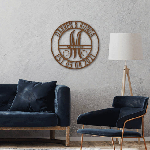 Personalized Elaborate Name Circle Wall Art